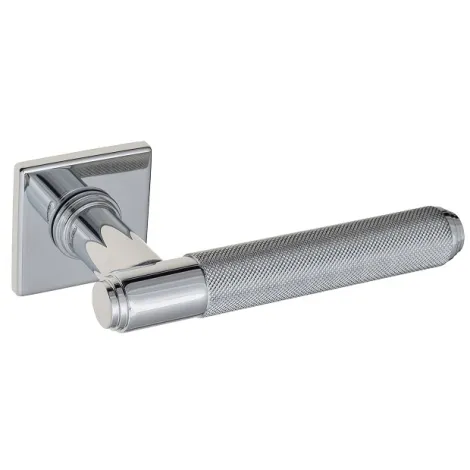 Дверная ручка на квадратном основании Venezia \"Exa Zig\" FSS полированный хром