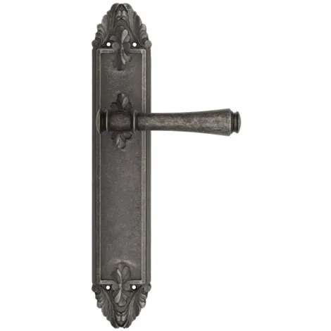 Дверная ручка Venezia \"CALLISTO\" на планке PL90 античное серебро