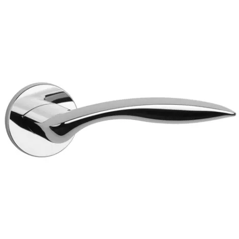 Дверная ручка на круглом основании APRILE ROBINIA R 7S LC полированный хром