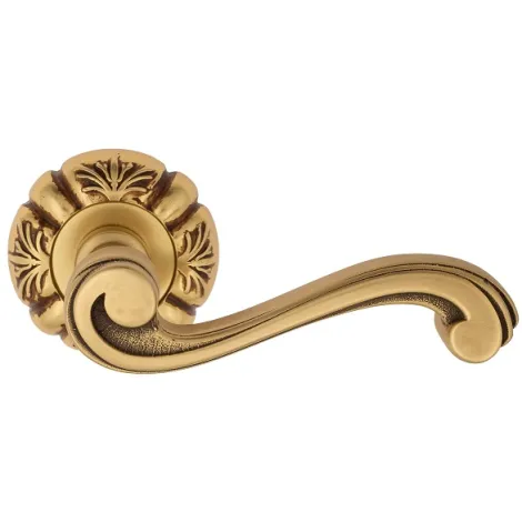 Дверная ручка на круглом основании Venezia \"VIVALDI\" D5 французское золото + коричневый