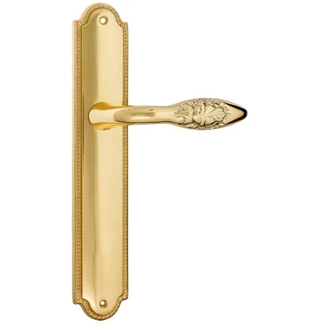 Дверная ручка Venezia \"CASANOVA\" на планке PL98 полированная латунь