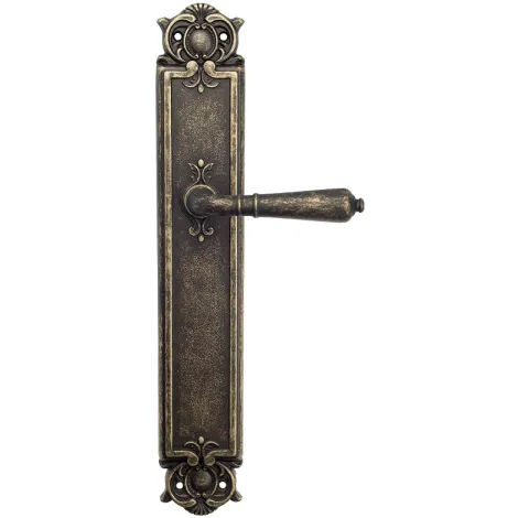Дверная ручка Venezia \"VIGNOLE\" на планке PL97 античная бронза