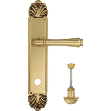 Дверная ручка Venezia \"CALLISTO\" WC-2 на планке PL87 французское золото + коричневый
