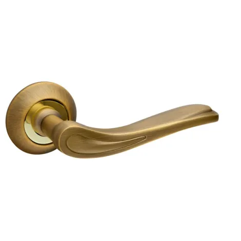 Дверная ручка на круглом основании Fuaro R.RM54.MELODY (MELODY RM) AB/GP-7 бронза/золото