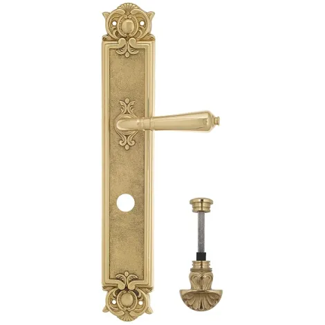 Дверная ручка Venezia \"VIGNOLE\" WC-4 на планке PL97 полированная латунь