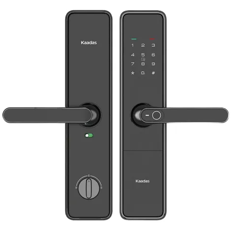 Замок врезной электронный к с ручкой Kaadas S500-5W с отпечатком пальца, черный