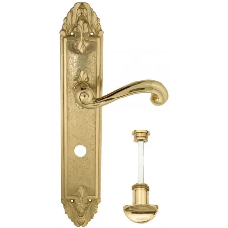 Дверная ручка Venezia \"CARNEVALE\" WC-2 на планке PL90 полированная латунь