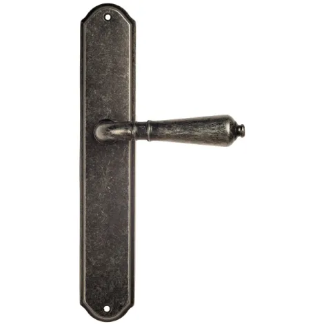 Дверная ручка Venezia \"VIGNOLE\" на планке PL02 античное серебро