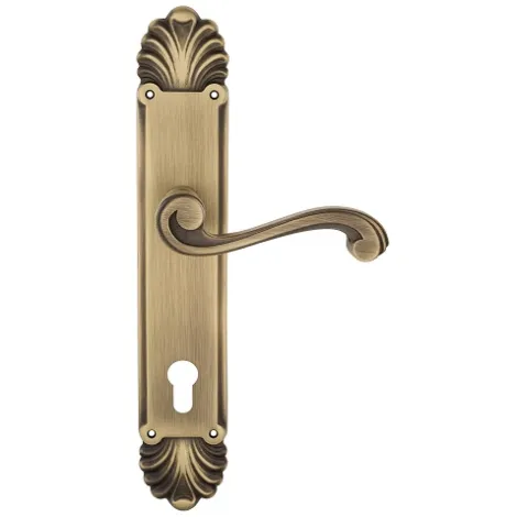 Дверная ручка Venezia \"VIVALDI\" CYL на планке PL87 матовая бронза