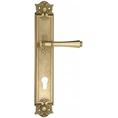 Дверная ручка Venezia \"CALLISTO\" CYL на планке PL97 полированная латунь