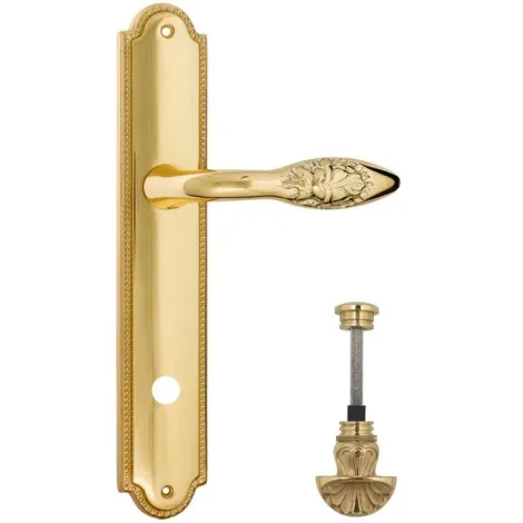 Дверная ручка Venezia \"CASANOVA\" WC-4 на планке PL98 полированная латунь