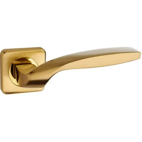 Дверная ручка на квадратном основании Pasini Quadrata 3541 латунь/матовая латунь