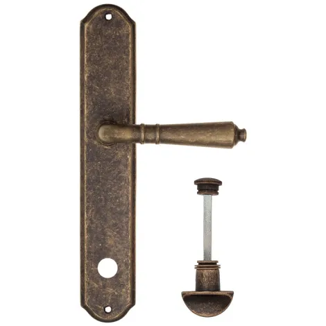 Дверная ручка на планке Fratelli Cattini \"TOSCANA\" WC-2 PL02-BA античная бронза