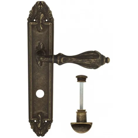 Дверная ручка Venezia \"ANAFESTO\" WC-2 на планке PL90 античная бронза