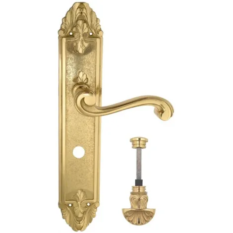 Дверная ручка Venezia \"VIVALDI\" WC-4 на планке PL90 полированная латунь