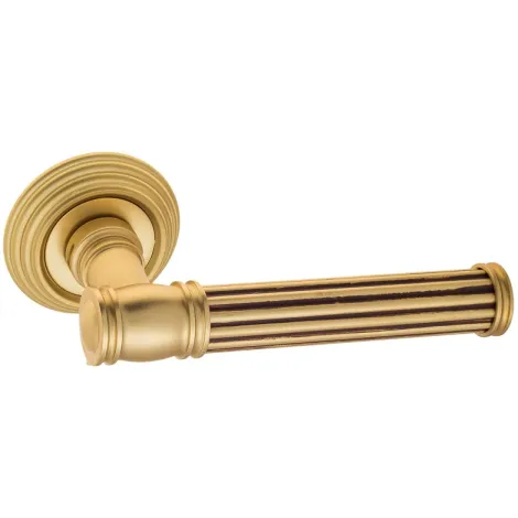 Дверная ручка на круглом основании Venezia \"IMPERO\" D8 французcкое золото + коричневый