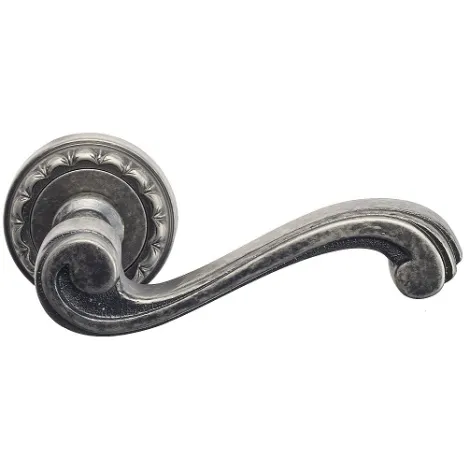 Дверная ручка на круглом основании Venezia \"VIVALDI\" D2 античное серебро