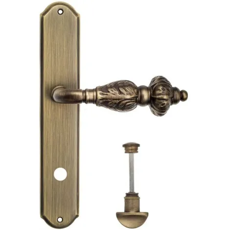 Дверная ручка Venezia \"LUCRECIA\" WC-2 на планке PL02 матовая бронза