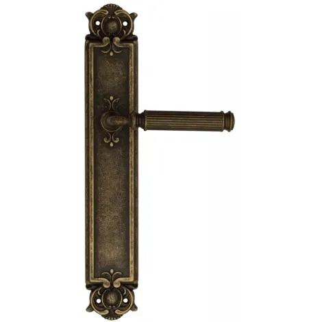 Дверная ручка Venezia \"MOSCA\" на планке PL97 античная бронза