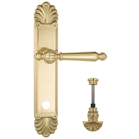 Дверная ручка Venezia \"PELLESTRINA\" WC-4 на планке PL87 полированная латунь