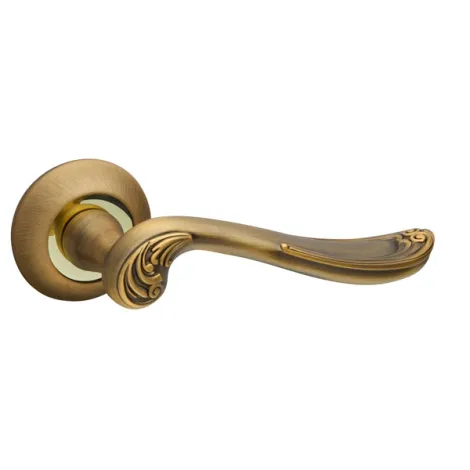 Дверная ручка на круглом основании Fuaro R.RM54.ART (ART RM) AB/GP-7 бронза/золото