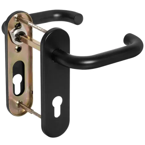 Ручка дверная Fuaro FP.DH72.0433 SS 201 BLACK с пружиной, нержавейка 201, черный, квадрат 9x140 мм