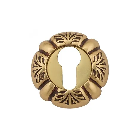 Накладка дверная под цилиндр Venezia CYL-1 D5 французское золото + коричневый 2 шт.