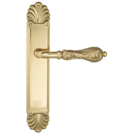 Дверная ручка Venezia \"MONTE CRISTO\" на планке PL87 полированная латунь