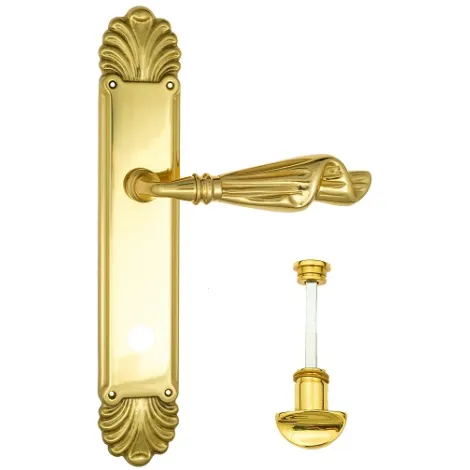 Дверная ручка Venezia \"OPERA\" WC-2 на планке PL87 золото 24К