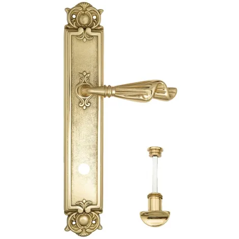 Дверная ручка Venezia \"OPERA\" WC-2 на планке PL97 полированная латунь