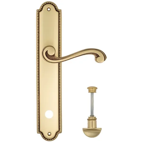 Дверная ручка Venezia \"VIVALDI\" WC-2 на планке PL98 французское золото + коричневый