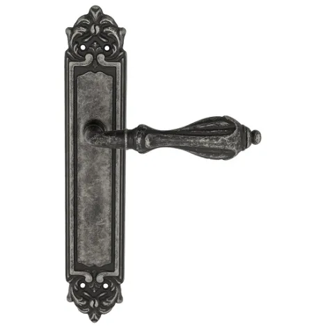 Дверная ручка Venezia \"ANAFESTO\" на планке PL96 античное серебро