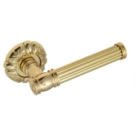 Дверная ручка на круглом основании Venezia \"IMPERO\" D5 полированная латунь