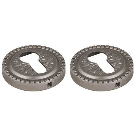 Накладка под цилиндр на круглом основании Armadillo ET/CL-AS-9 античное серебро 2 шт.