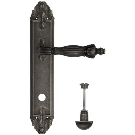 Дверная ручка Venezia \"OLIMPO\" WC-2 на планке PL90 античное серебро