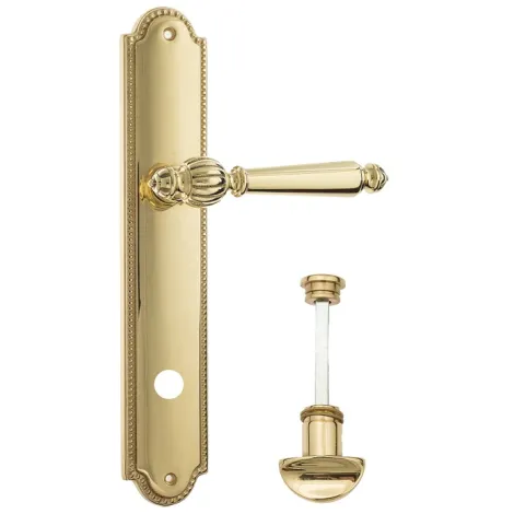 Дверная ручка Venezia \"PELLESTRINA\" WC-2 на планке PL98 полированная латунь