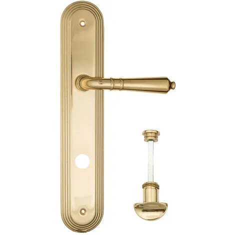 Дверная ручка на планке Fratelli Cattini \"TOSCANA\" WC-2 PL288-OLV полированная латунь