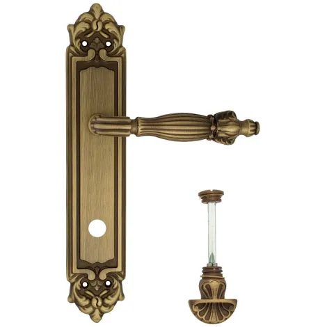 Дверная ручка Venezia \"OLIMPO\" WC-4 на планке PL96 матовая бронза