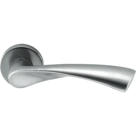 Дверная ручка на кругло основании Colombo Flessa матовый хром