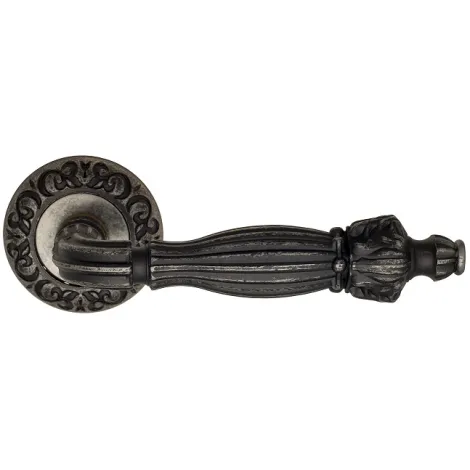 Дверная ручка на круглом основании Venezia \"OLIMPO\" D4 античное серебро