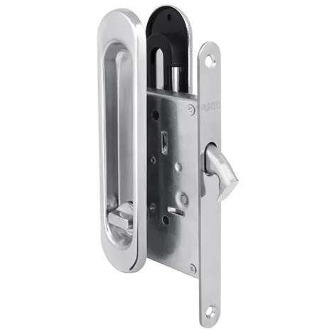 Защелка с ручками для раздвижных дверей Punto SH.SL152.KIT011-BK (Soft LINE SL-011) СP-8 хром