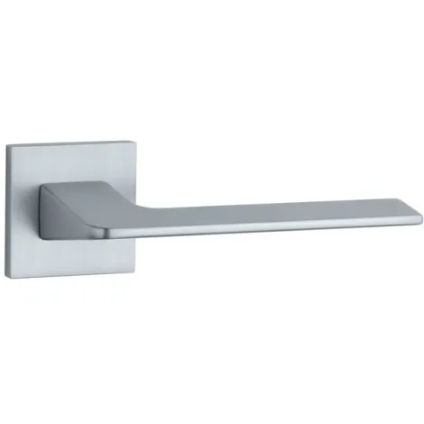 Дверная ручка на квадратном основании STILE OMA Q SLIMM 7mm PSC матовый хром