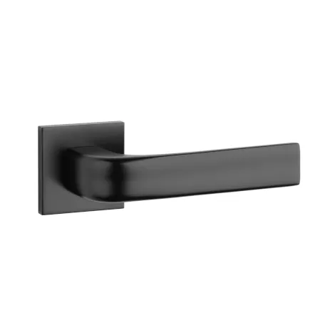 Дверная ручка на квадратном основании STILE JENA Q SLIMM 7mm BLACK черный