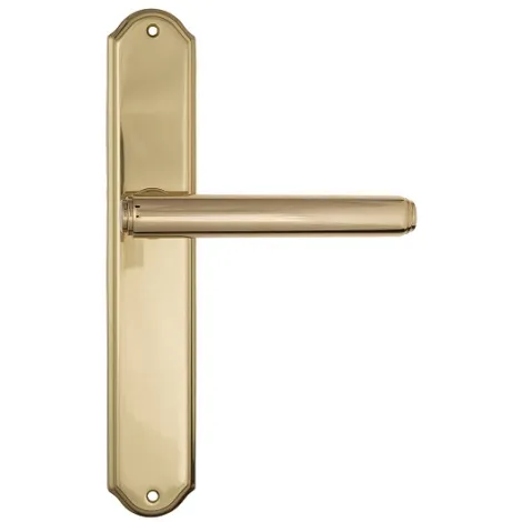 Дверная ручка Venezia \"EXA\" на планке PL02 полированная латунь