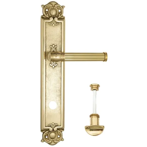 Дверная ручка Venezia \"IMPERO\" WC-2 на планке PL97 полированная латунь