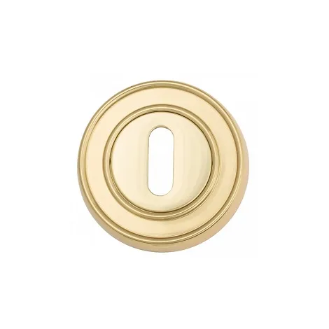Накладка дверная под ключ буратино на круглом основании Venezia KEY-1 D6 полированная латунь 2 шт.
