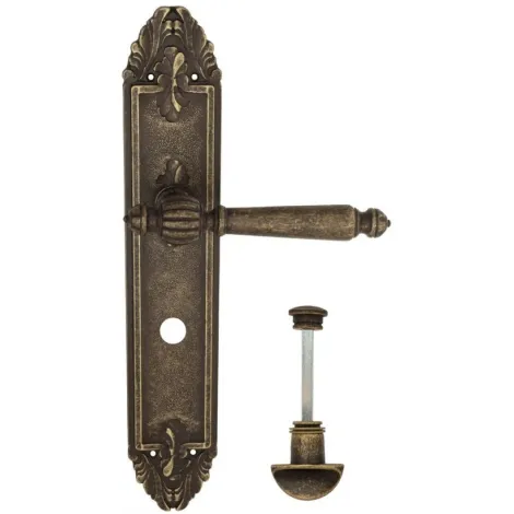 Дверная ручка Venezia \"PELLESTRINA\" WC-2 на планке PL90 античная бронза