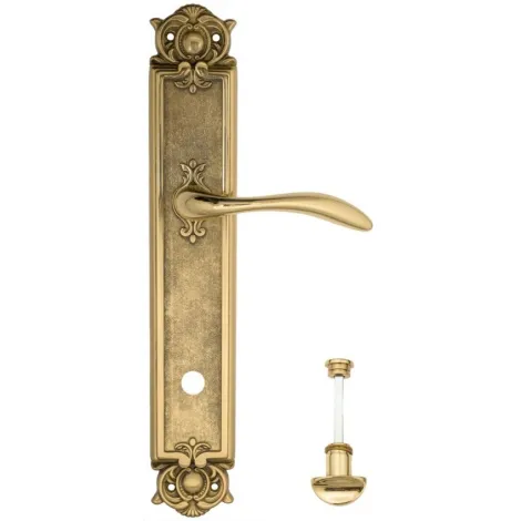 Дверная ручка Venezia \"ALESSANDRA\" WC-2 на планке PL97 полированная латунь