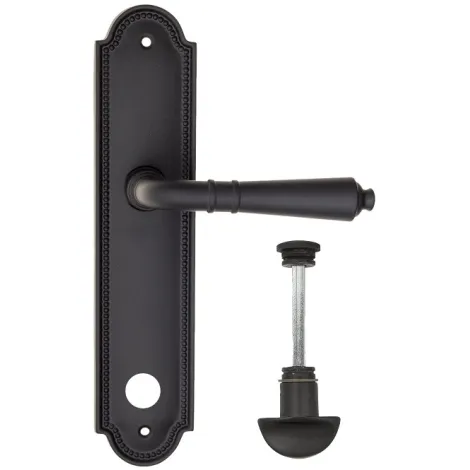 Дверная ручка на планке Fratelli Cattini \"TOSCANA\" WC-2 PL248-NM матовый черный