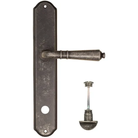 Дверная ручка на планке Fratelli Cattini \"TOSCANA\" WC-2 PL02-IA античное серебро